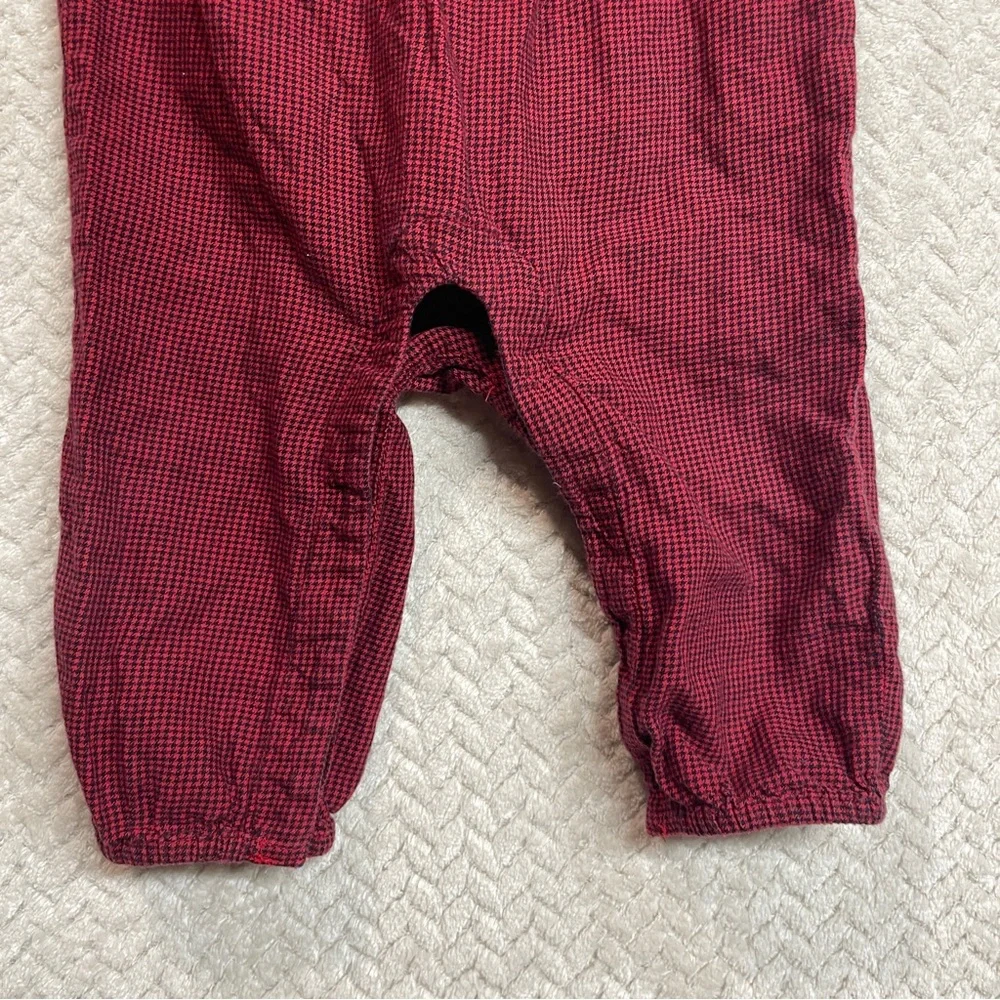 Baby‎ Gap Red Black Houndstooth Embroidered Flutter One-Piece 6-9 months